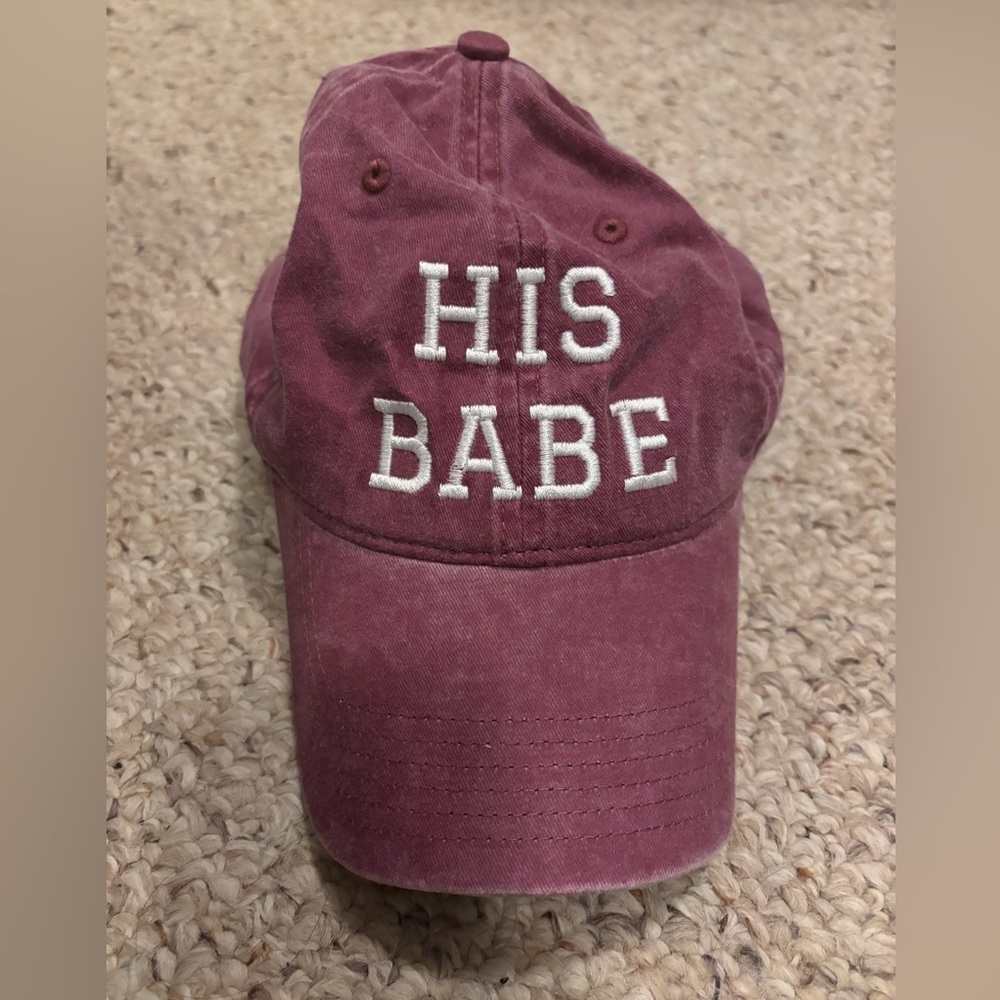 Maroon Hubs and Hers 'His Babe' Baseball Cap